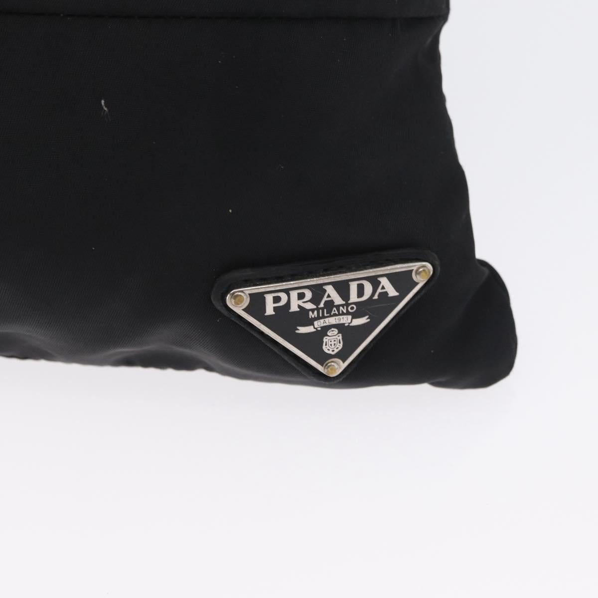 PRADA Shoulder Bag Nylon Black Silver Auth bs33911