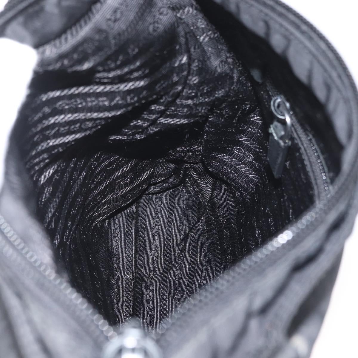 PRADA Shoulder Bag Nylon Black Silver Auth bs33911