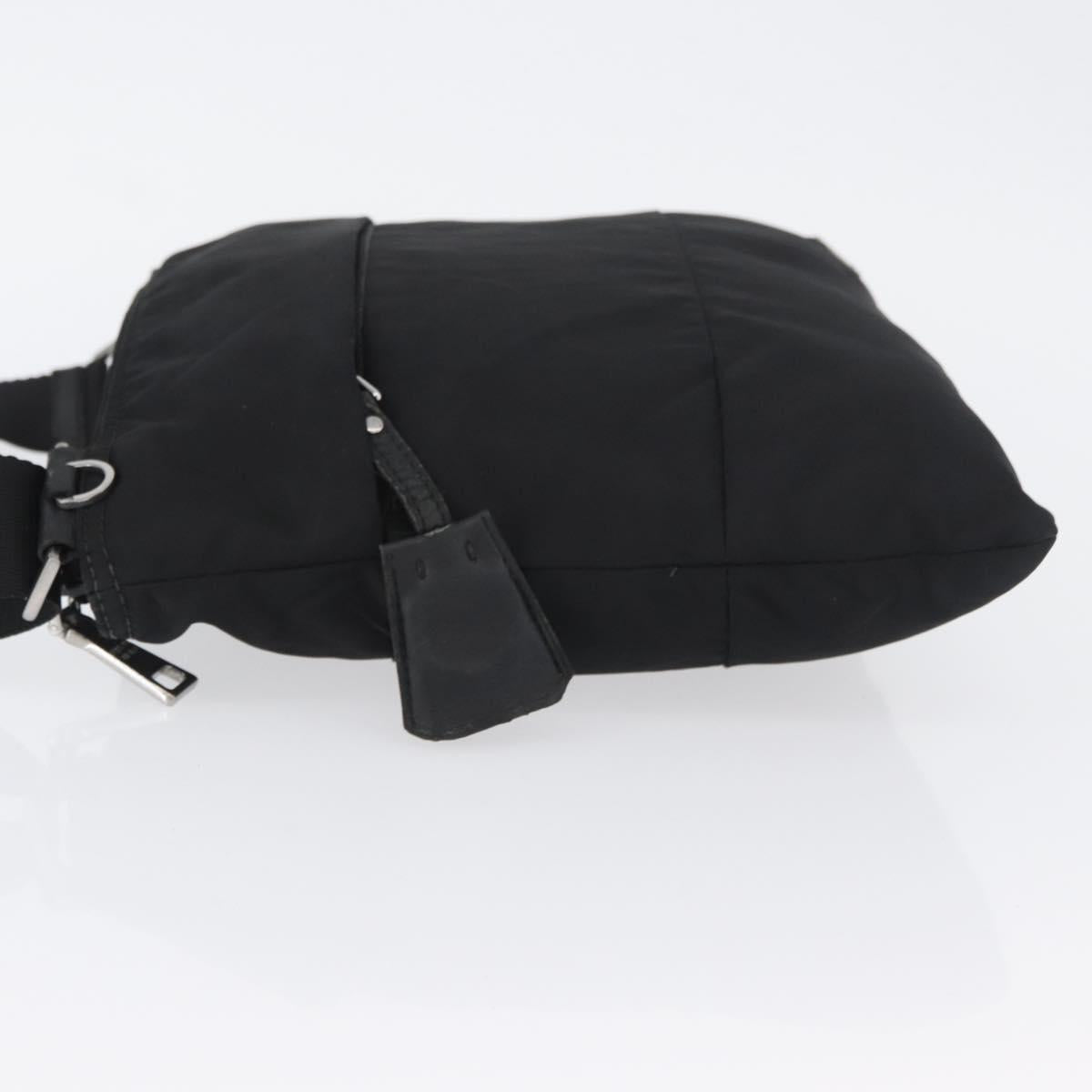 PRADA Shoulder Bag Nylon Black Silver Auth bs33911