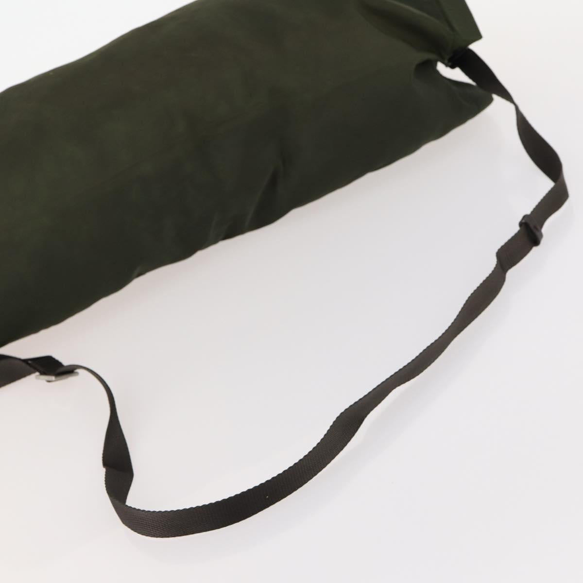 PRADA Shoulder Bag Nylon Khaki Silver Auth bs33915