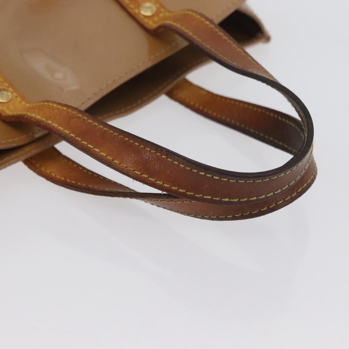 LOUIS VUITTON Monogram Vernis Reade PM Hand Bag Noisette M91334 LV Auth bs33919