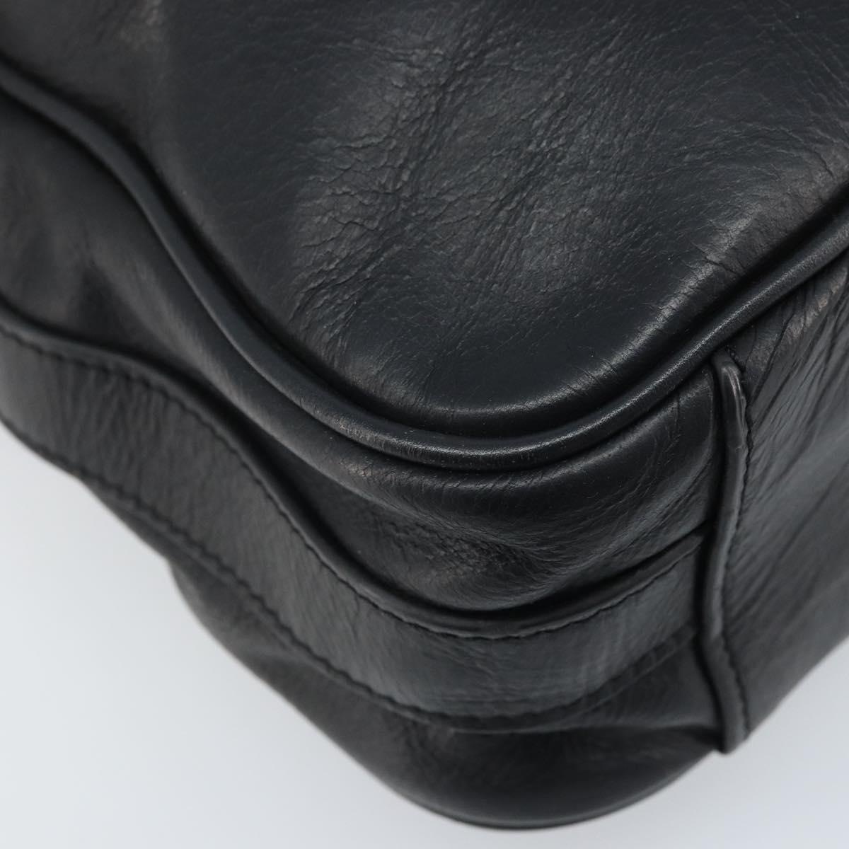 DOLCE&GABBANA Hand Bag Leather Silver Black Auth bs33923
