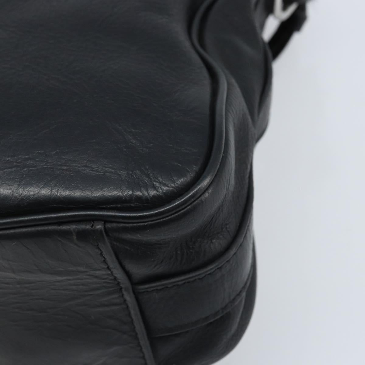 DOLCE&GABBANA Hand Bag Leather Silver Black Auth bs33923