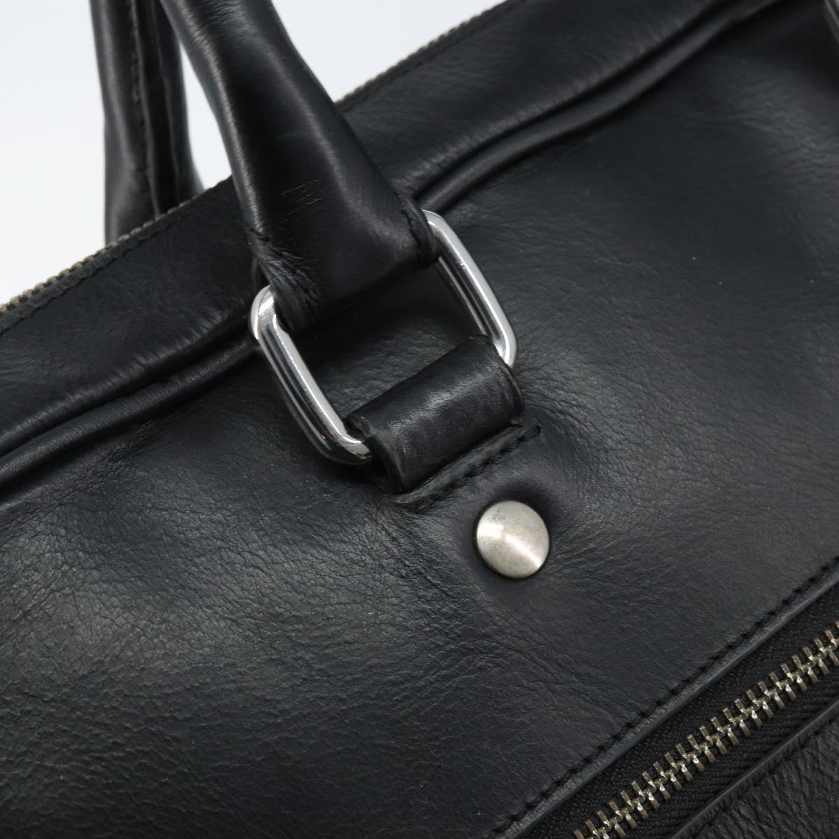 DOLCE&GABBANA Hand Bag Leather Silver Black Auth bs33923