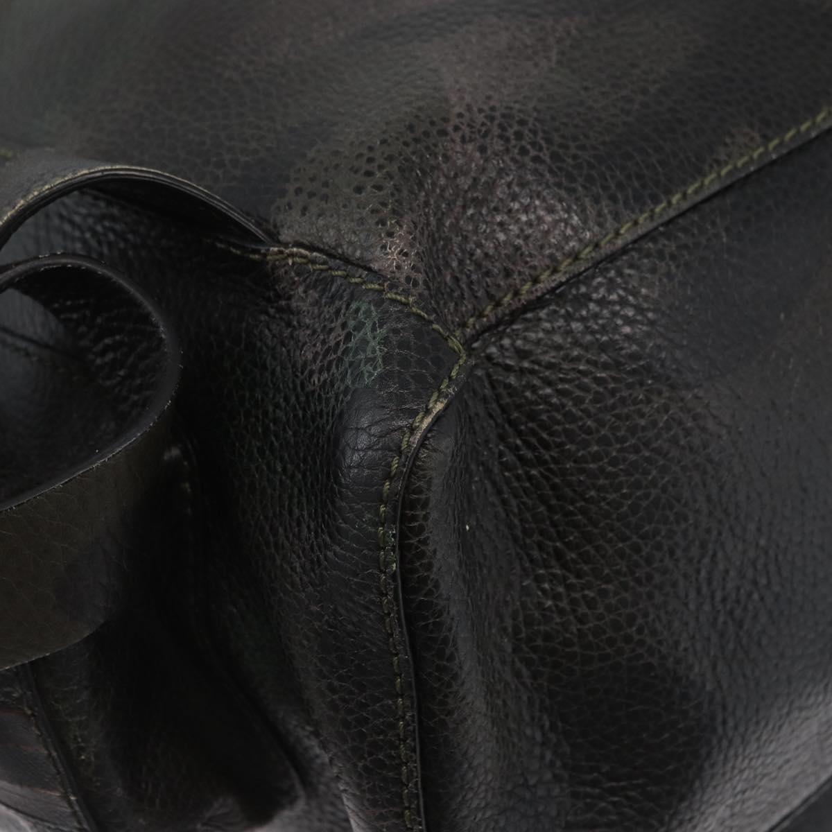 VALENTINO Backpack Leather Khaki Auth bs33924