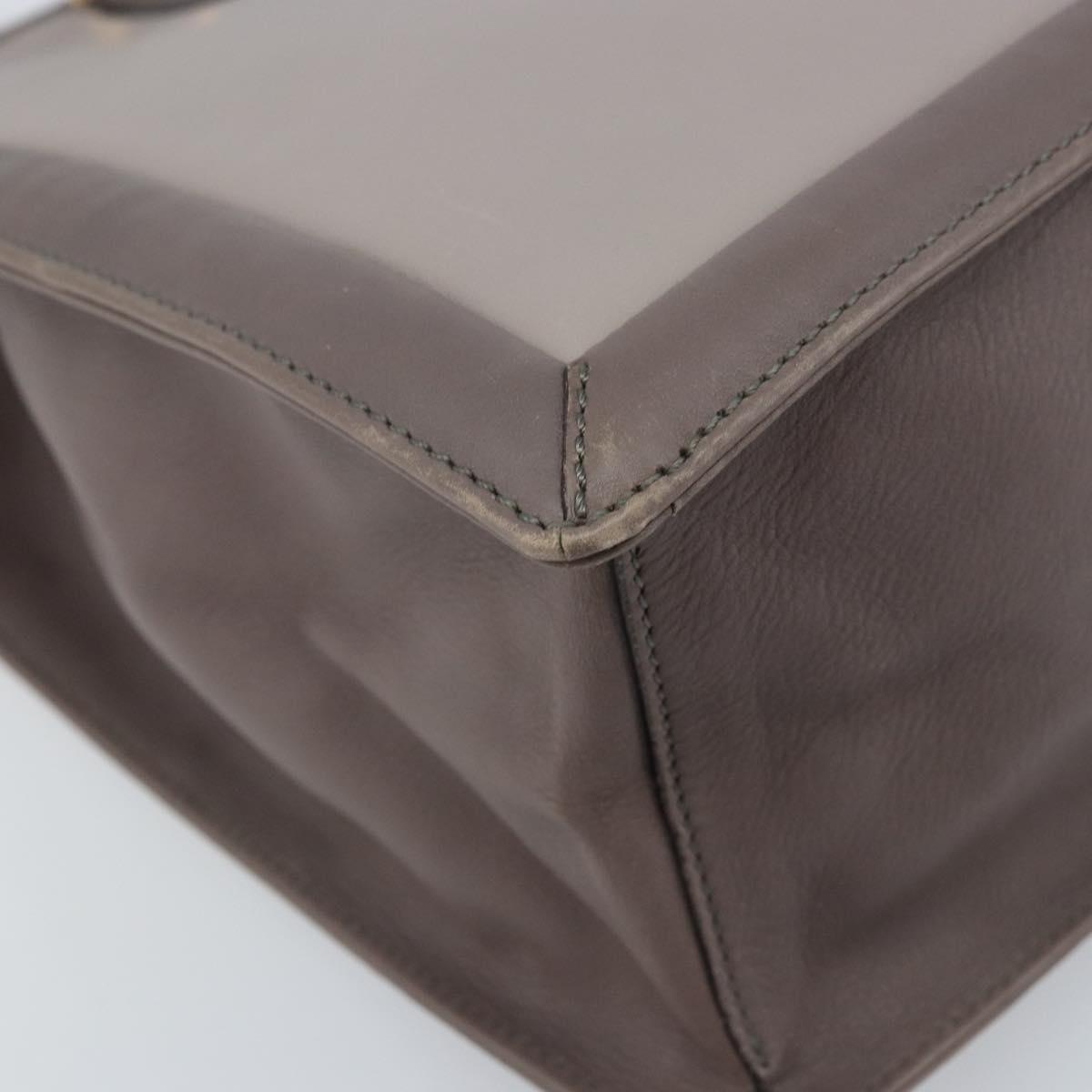 Salvatore Ferragamo Tote Bag Leather Gray Gold Auth bs33929