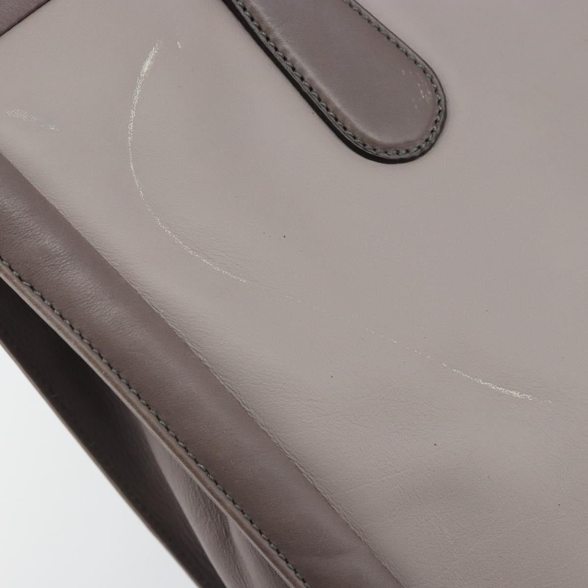 Salvatore Ferragamo Tote Bag Leather Gray Gold Auth bs33929