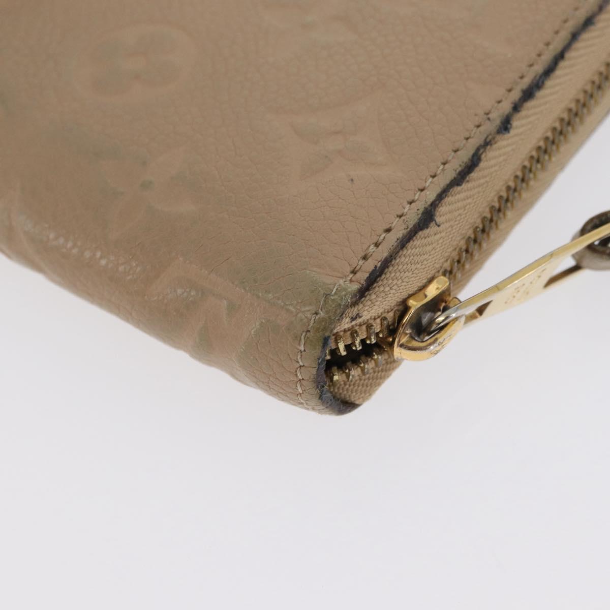 LOUIS VUITTON Empreinte Zippy Wallet Long Wallet Beige M61866 LV Auth bs33946