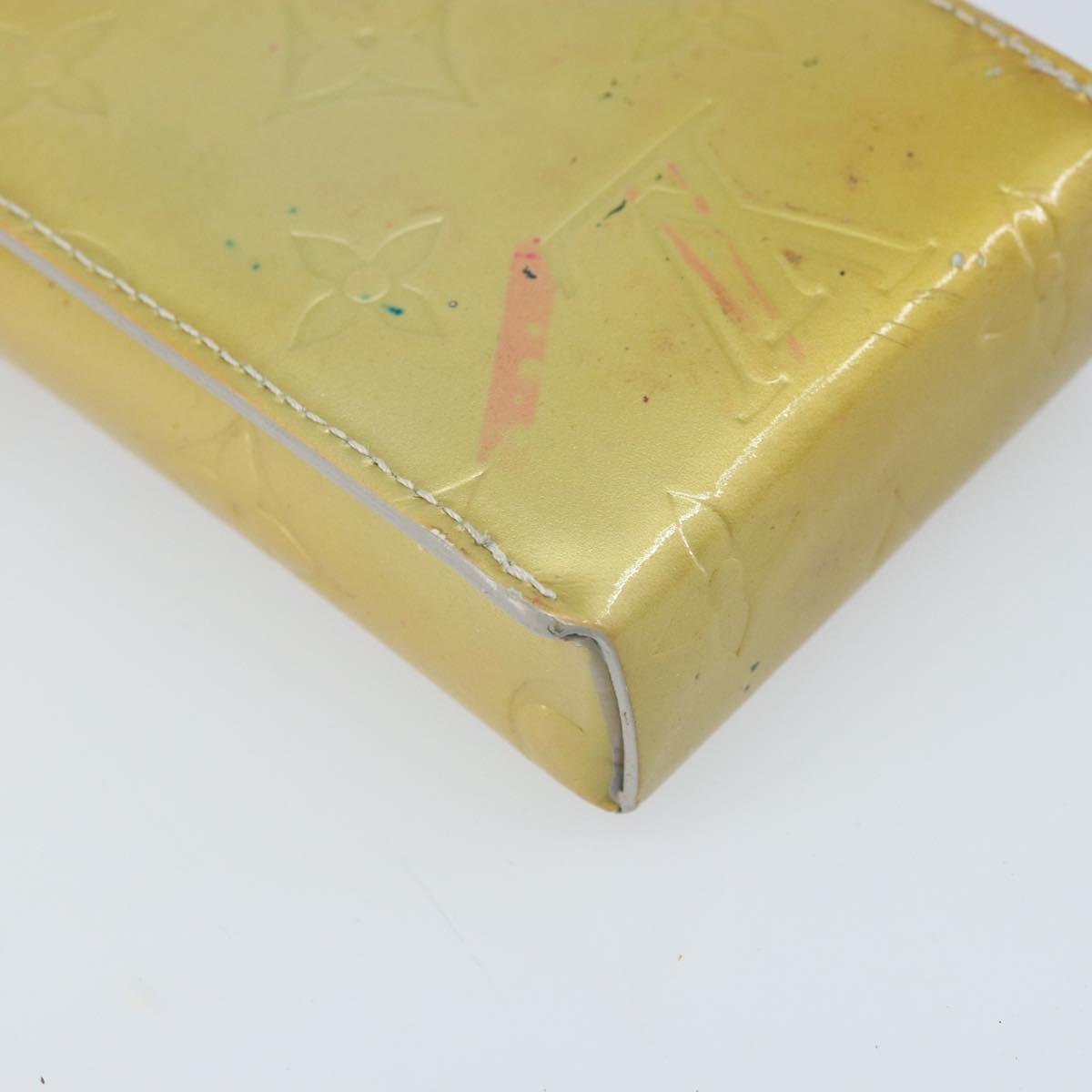 LOUIS VUITTON Monogram Vernis Green Cigarette Case Gris LV Auth bs33952