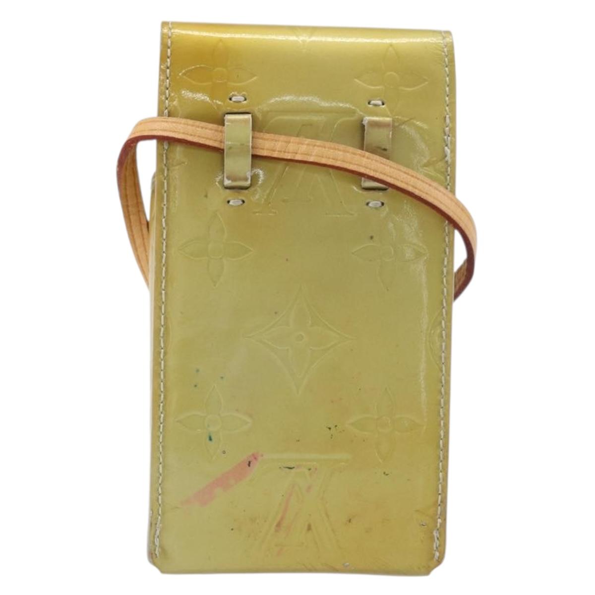 LOUIS VUITTON Monogram Vernis Green Cigarette Case Gris LV Auth bs33952