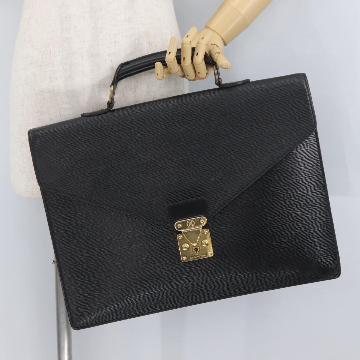 LOUIS VUITTON Epi Serviette Conseiller Business Bag Black M54422 LV Auth bs33953