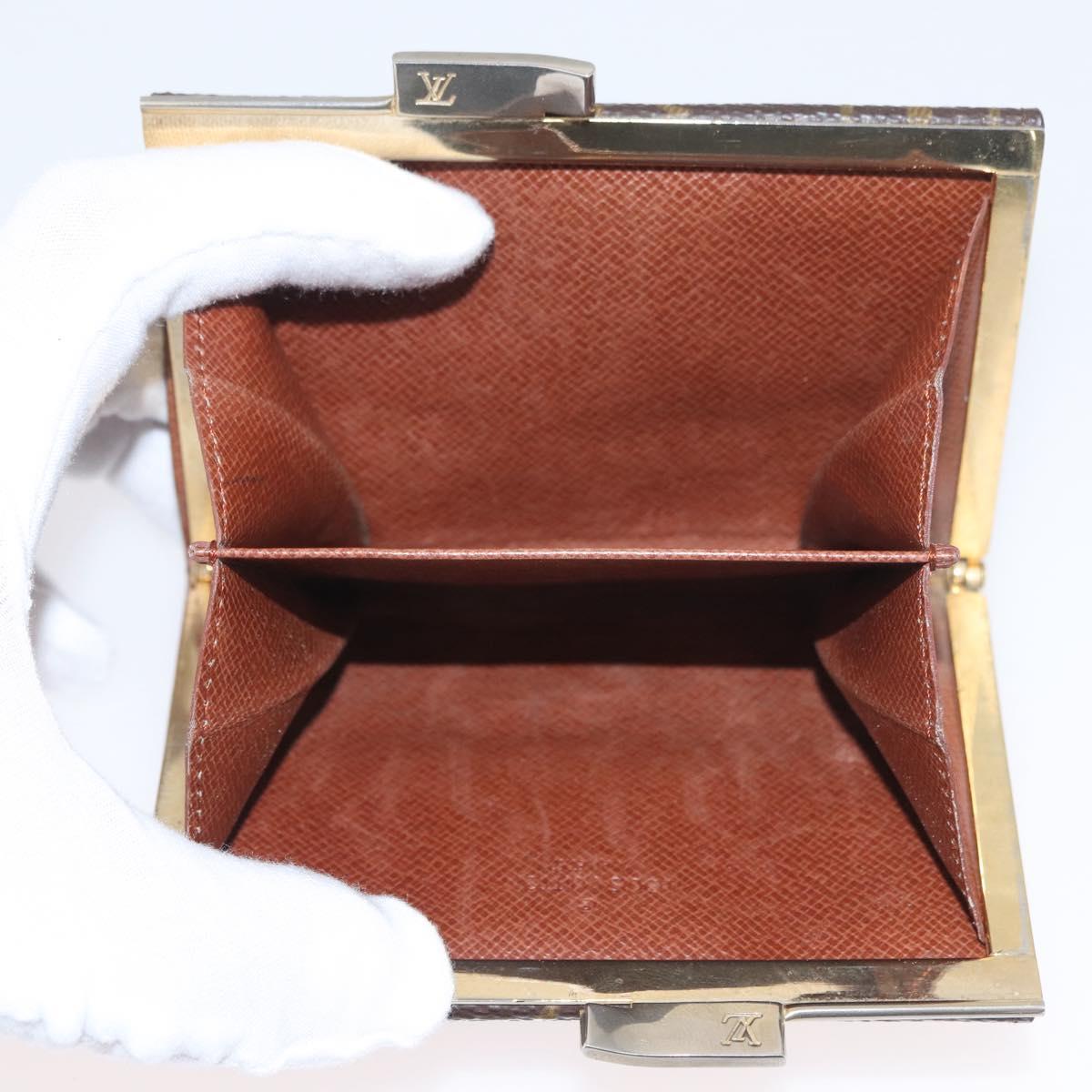 LOUIS VUITTON Monogram Porte Monnaie French Purse Wallet LV Auth bs33957