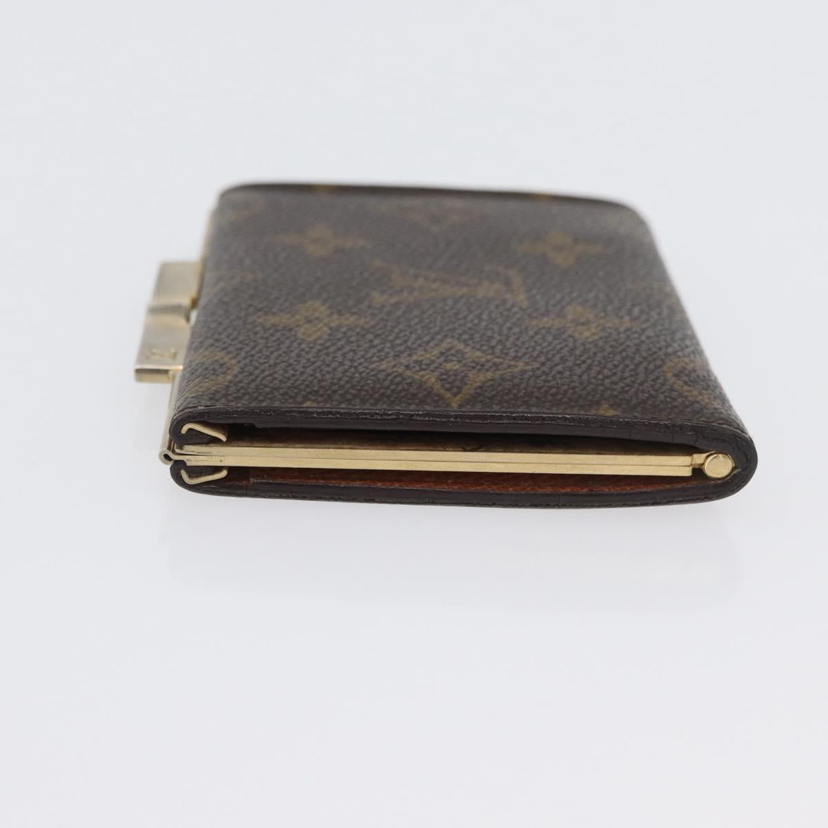 LOUIS VUITTON Monogram Porte Monnaie French Purse Wallet LV Auth bs33957