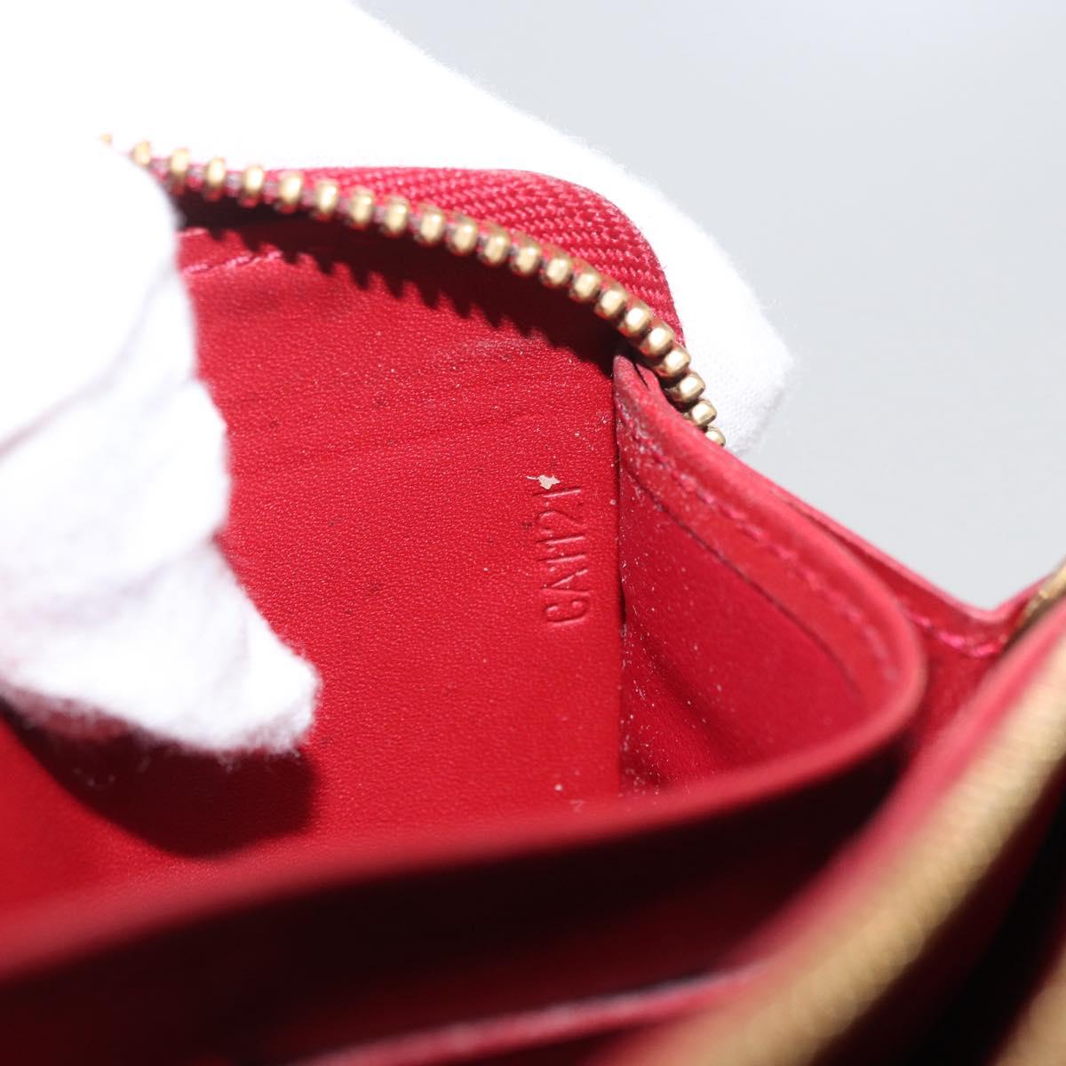 LOUIS VUITTON Monogram Vernis Zippy Wallet Long Wallet Red M90200 Auth bs33958