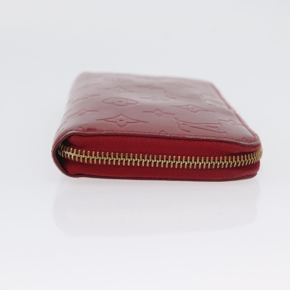 LOUIS VUITTON Monogram Vernis Zippy Wallet Long Wallet Red M90200 Auth bs33958