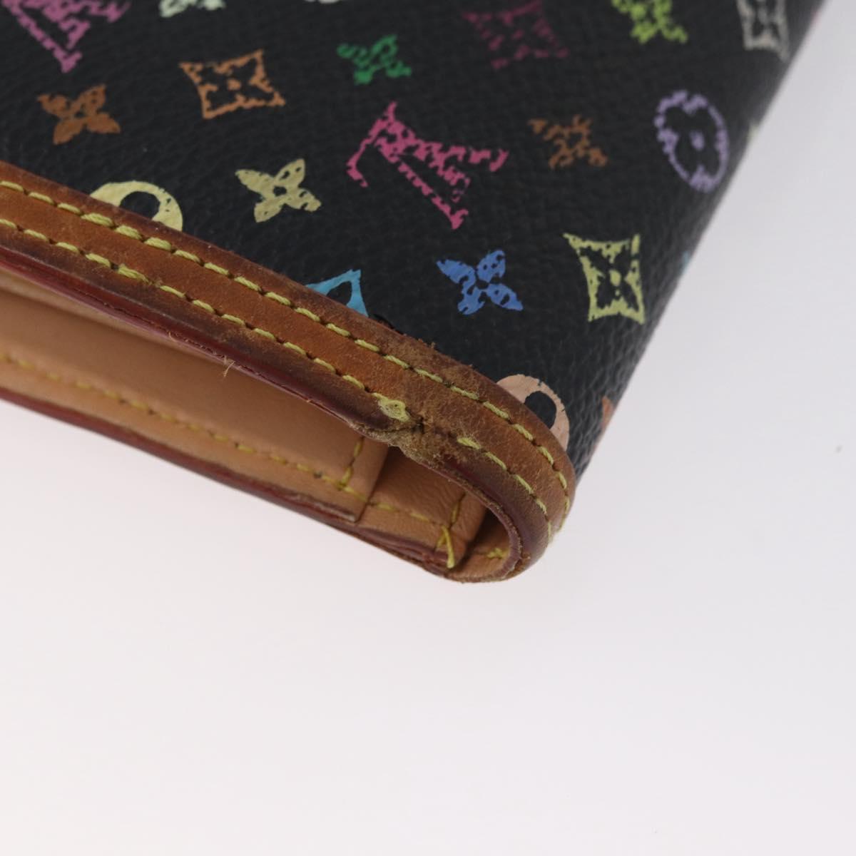 LOUIS VUITTON Multicolor Portefeuille Viennois Wallet Black M92988 Auth bs33960