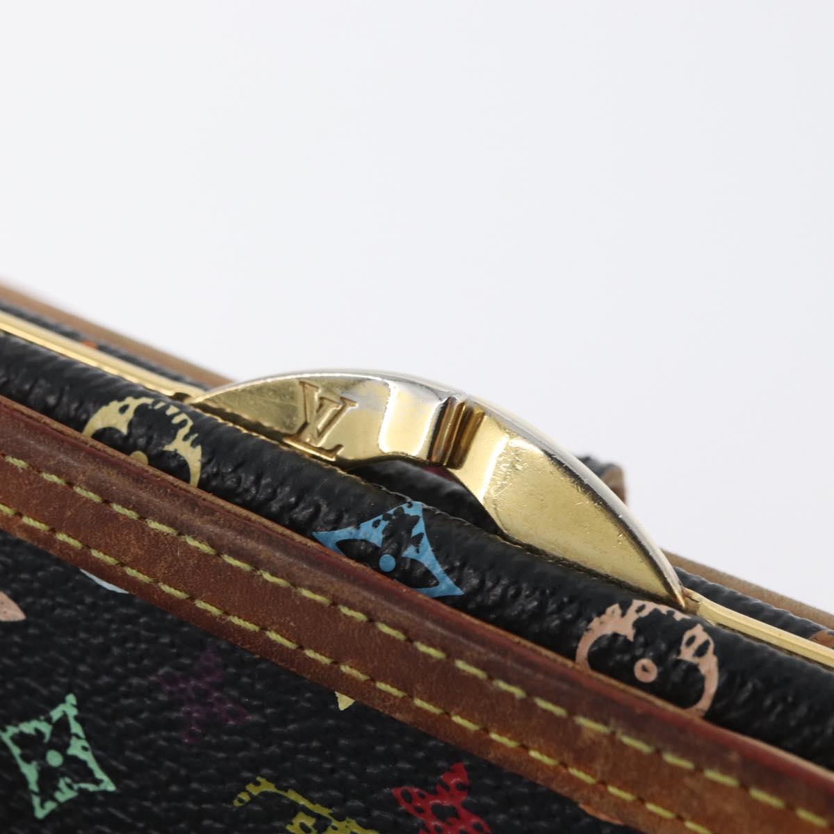 LOUIS VUITTON Multicolor Portefeuille Viennois Wallet Black M92988 Auth bs33960