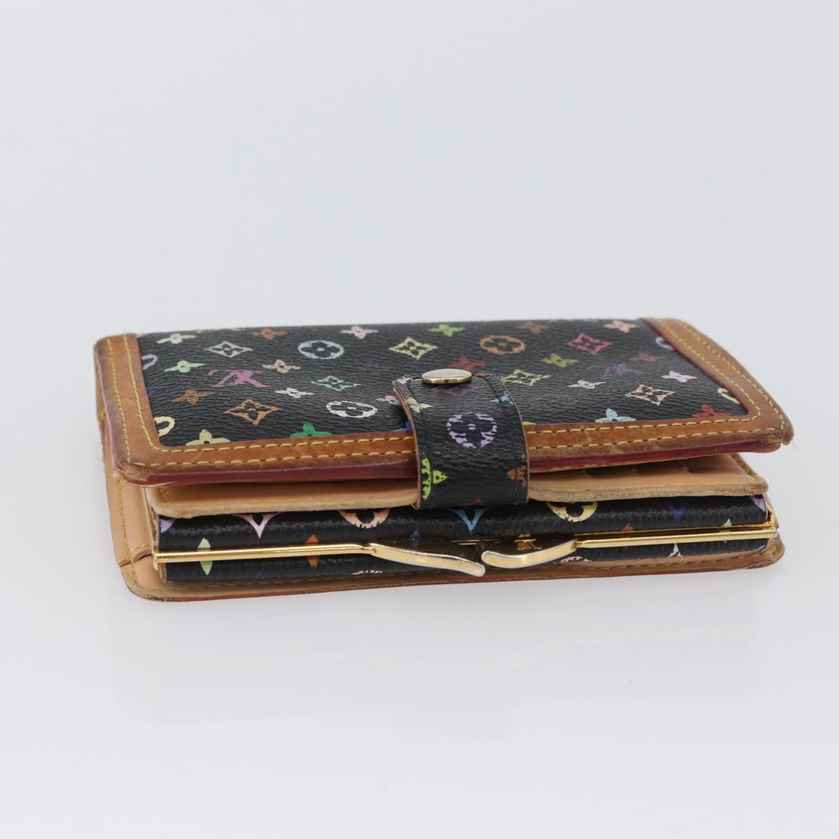LOUIS VUITTON Multicolor Portefeuille Viennois Wallet Black M92988 Auth bs33960