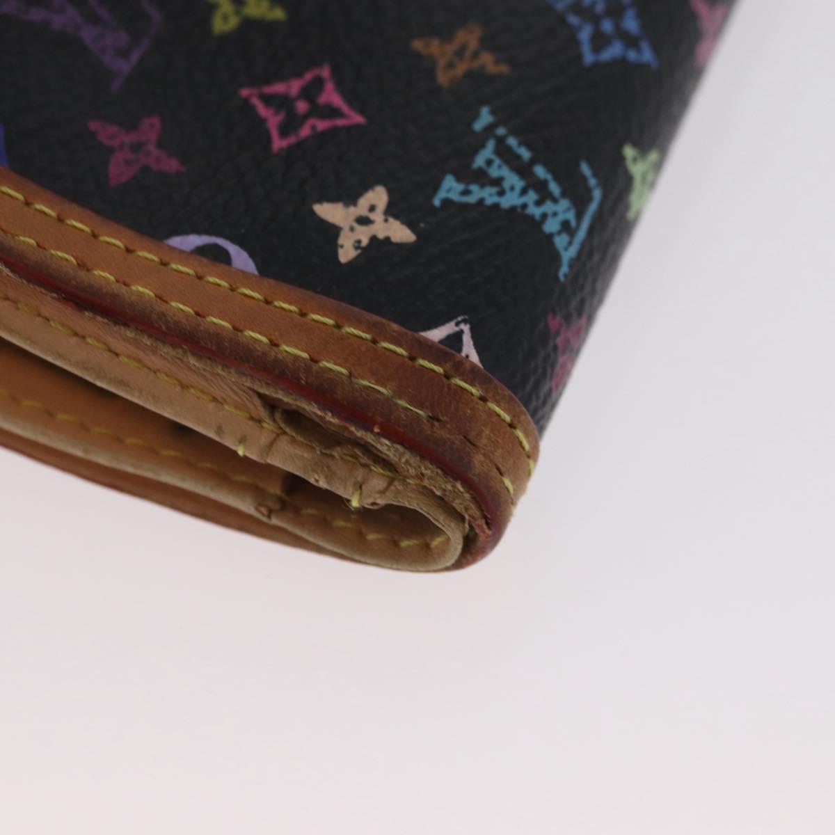 LOUIS VUITTON Multicolor Portefeuille Viennois Wallet Black M92988 Auth bs33960