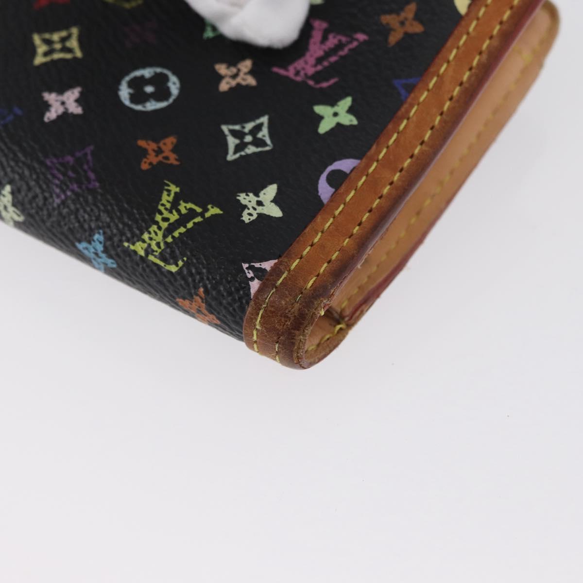 LOUIS VUITTON Multicolor Portefeuille Viennois Wallet Black M92988 Auth bs33960