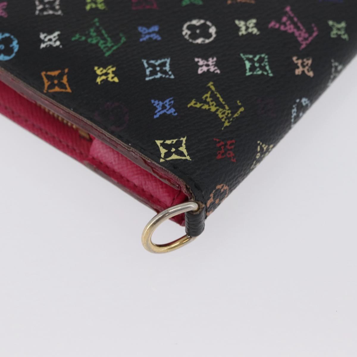 LOUIS VUITTON Multicolor Portefeuille Insolite Wallet Black M93754 Auth bs33961