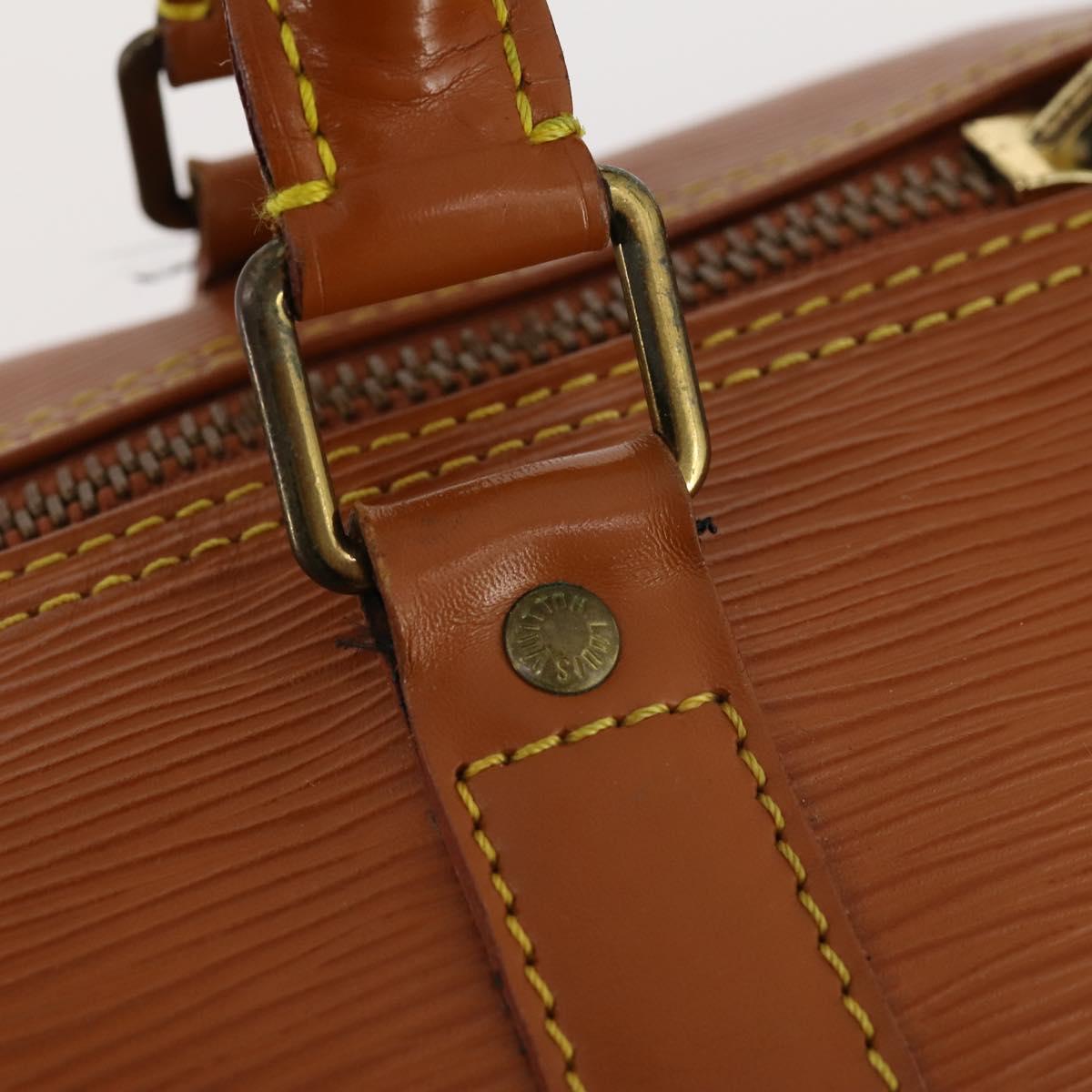 LOUIS VUITTON Epi Keepall 50 Boston Bag Brown M42968 LV Auth bs33962