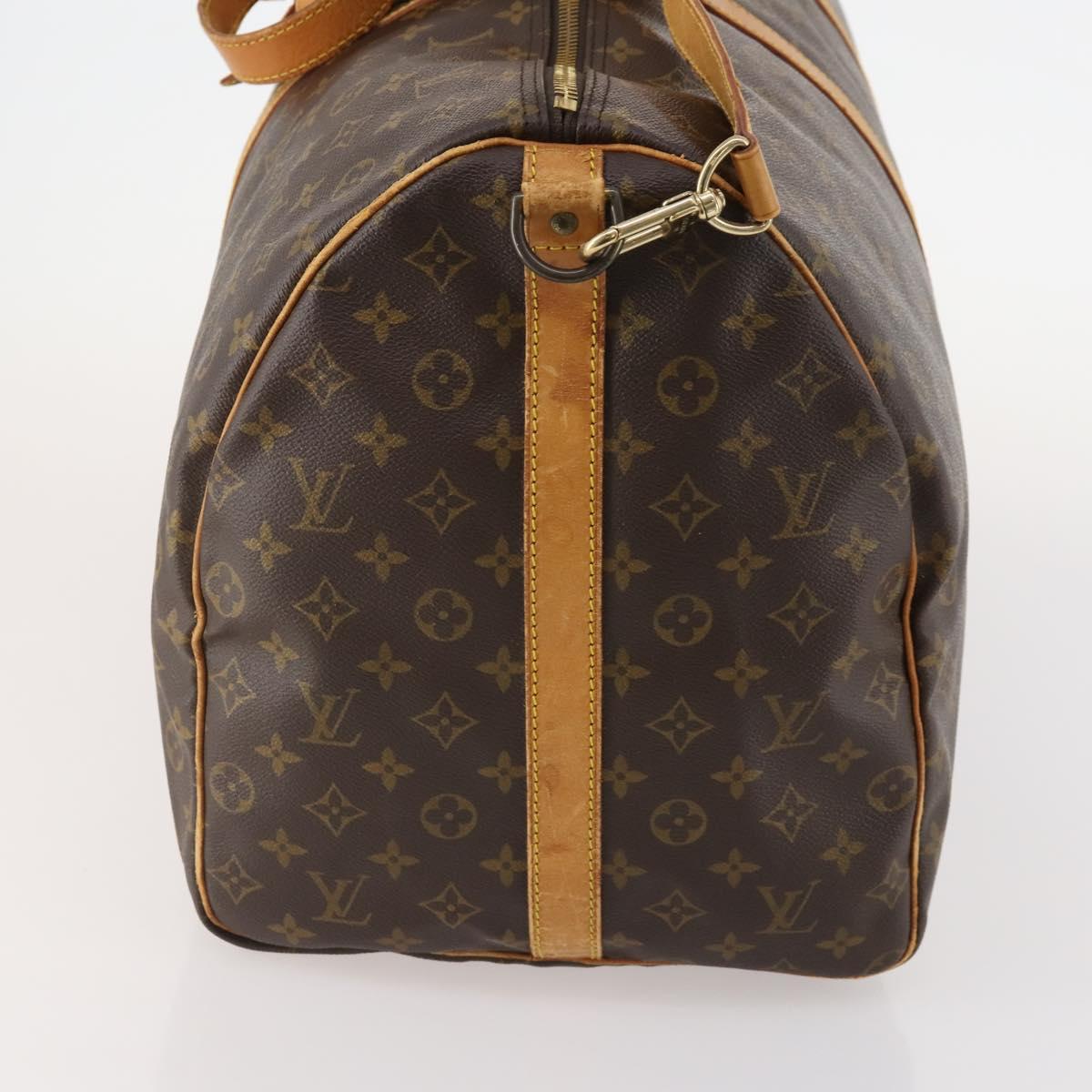 LOUIS VUITTON Monogram Keepall Bandouliere 60 Boston Bag M41412 LV Auth bs33965