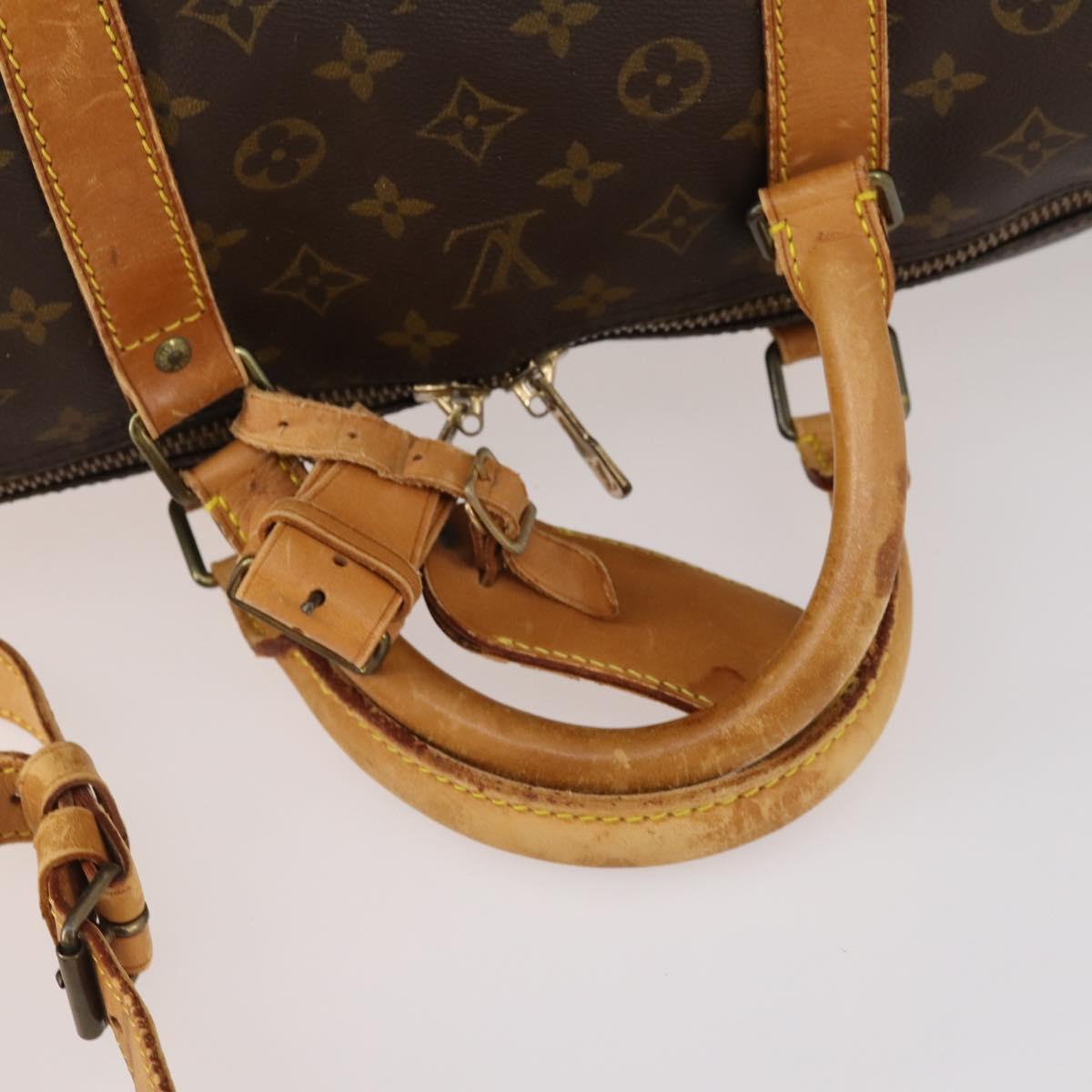 LOUIS VUITTON Monogram Keepall Bandouliere 60 Boston Bag M41412 LV Auth bs33965
