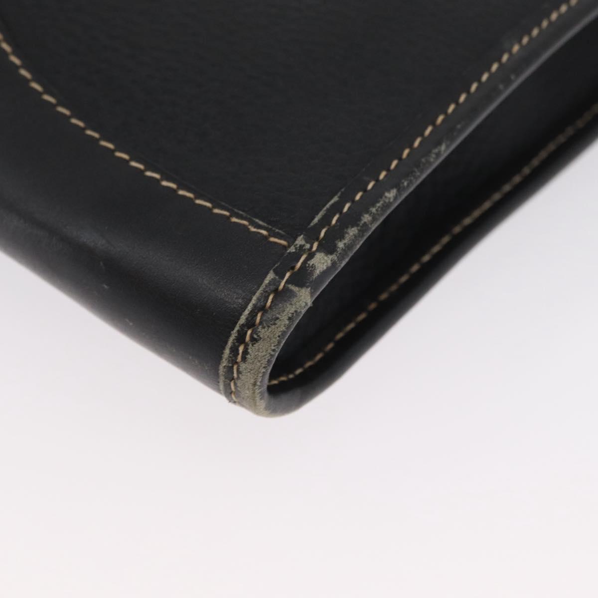 LOEWE Briefcase Leather Black Gold Auth bs33968