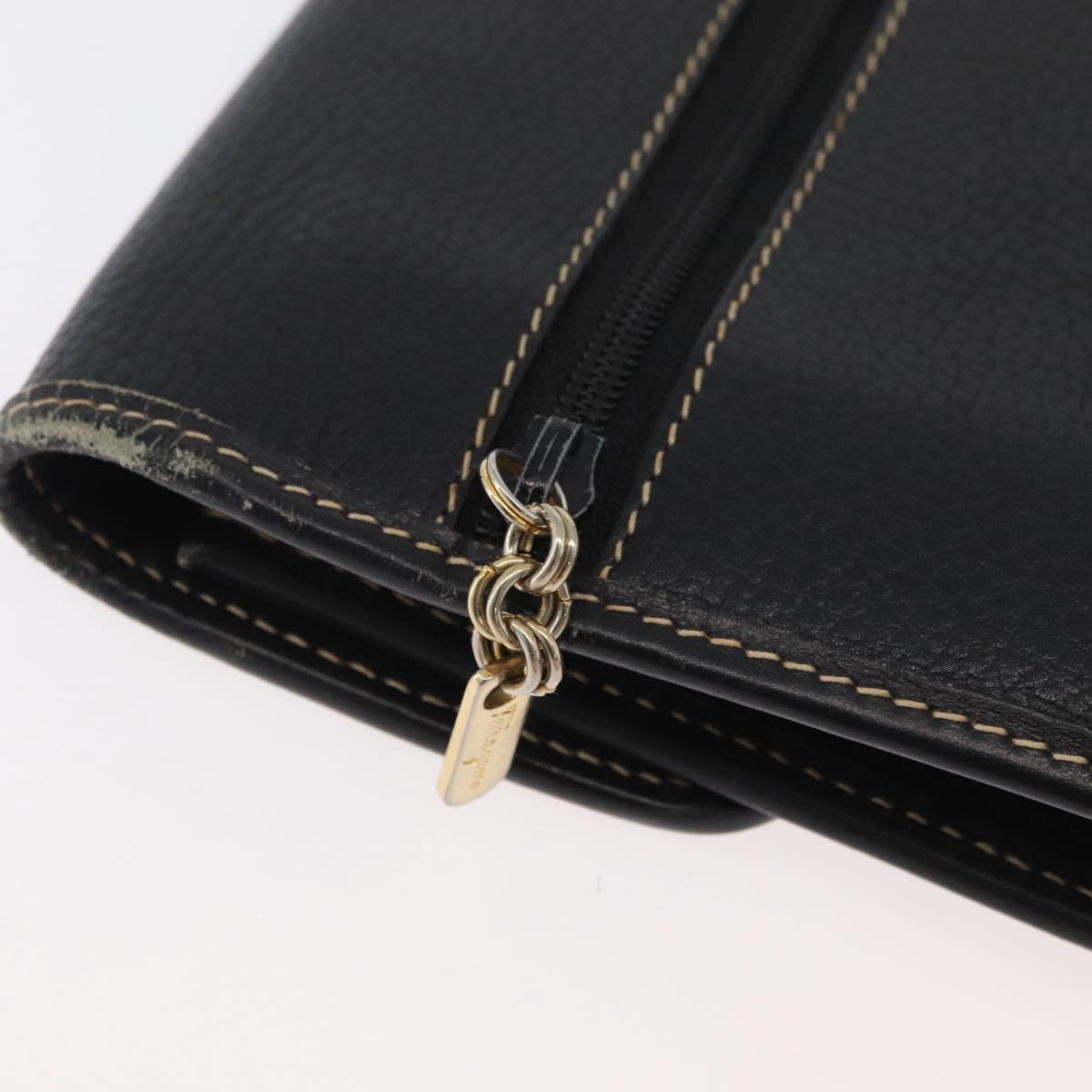 LOEWE Briefcase Leather Black Gold Auth bs33968