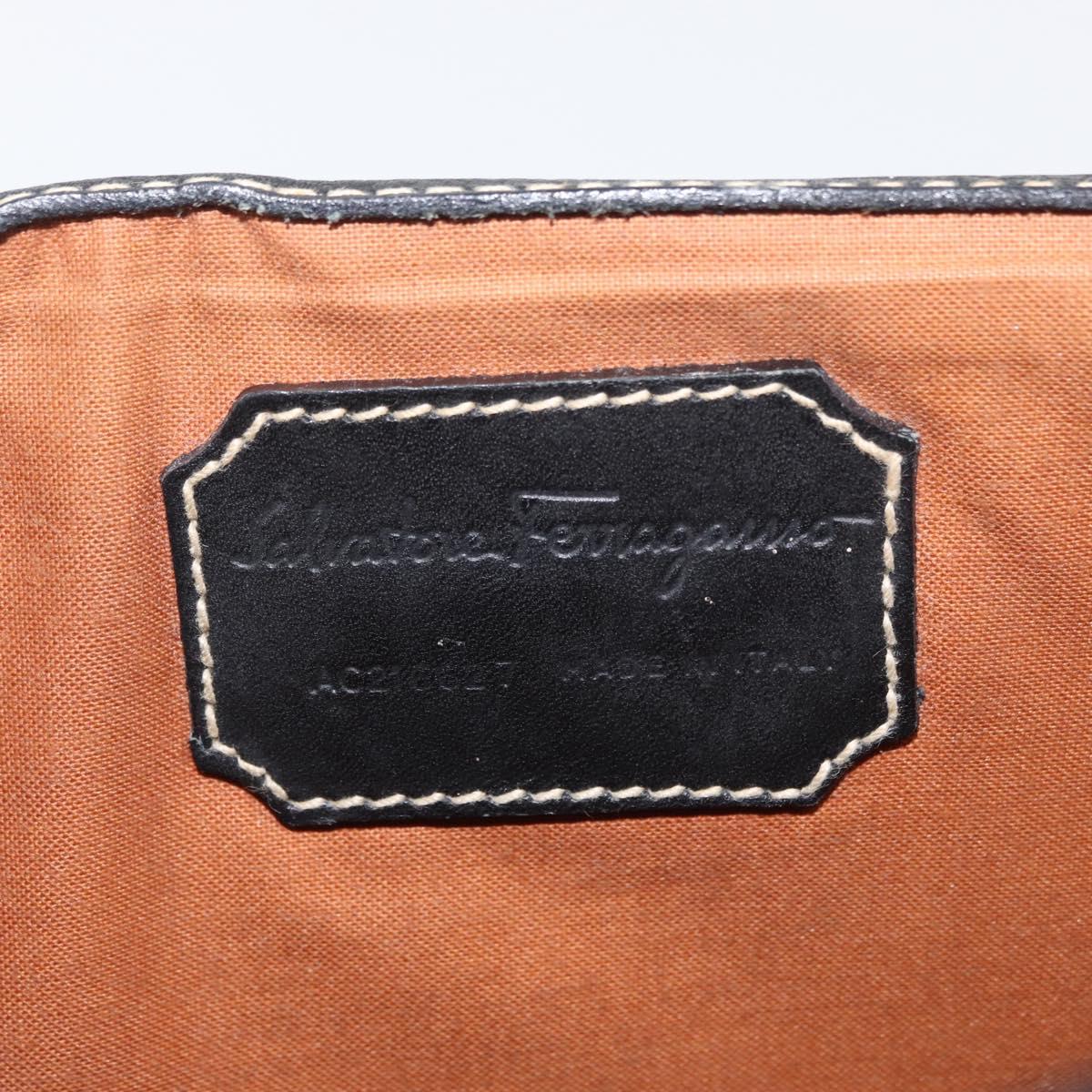 LOEWE Briefcase Leather Black Gold Auth bs33968