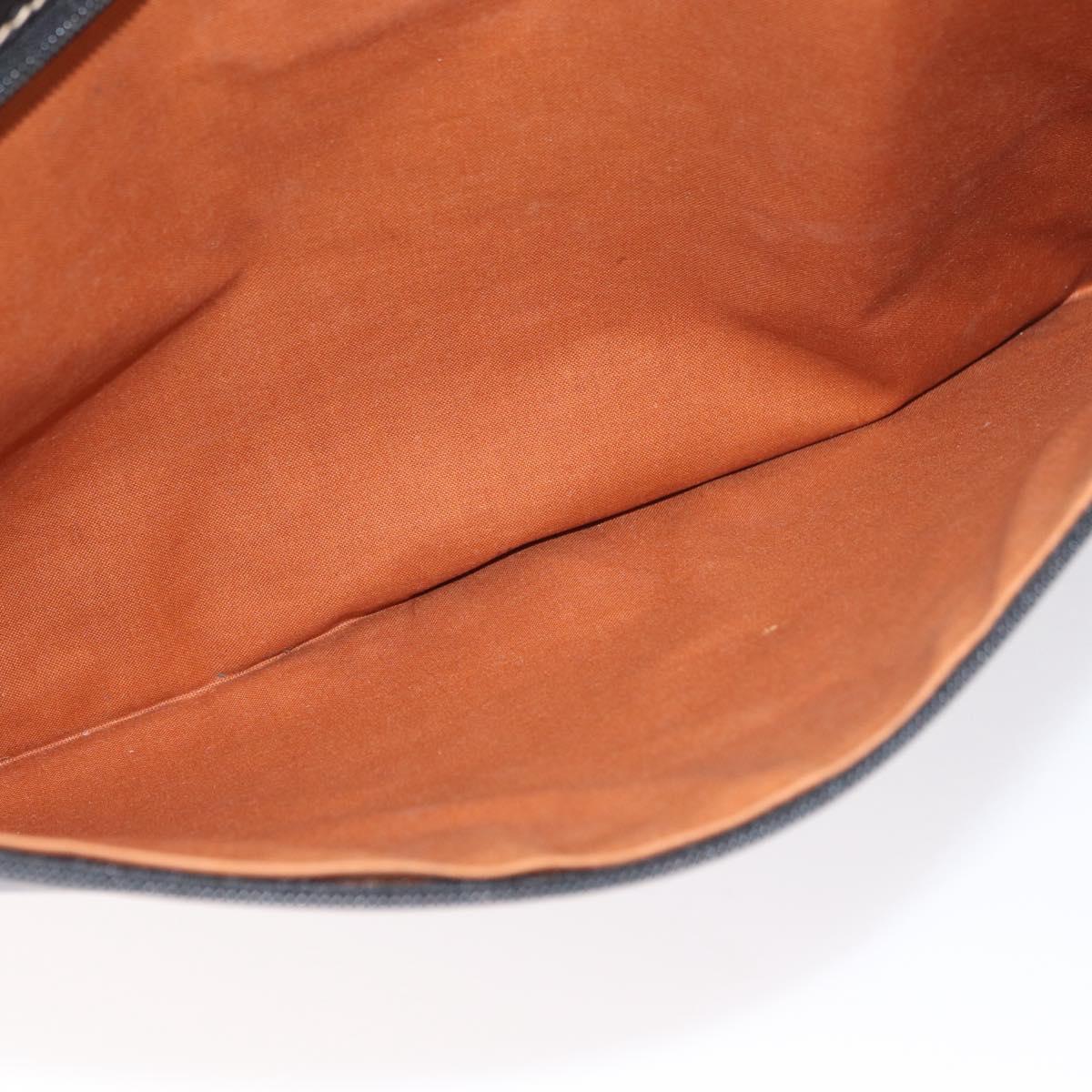 LOEWE Briefcase Leather Black Gold Auth bs33968