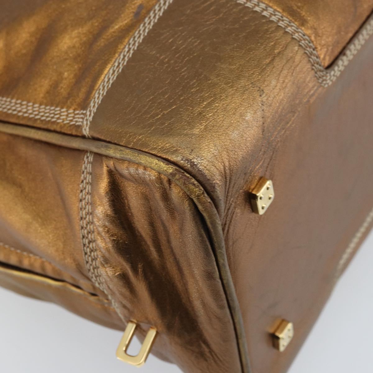 LOEWE Anagram Amazona 36 Hand Bag Leather Gold Tone Auth bs33969