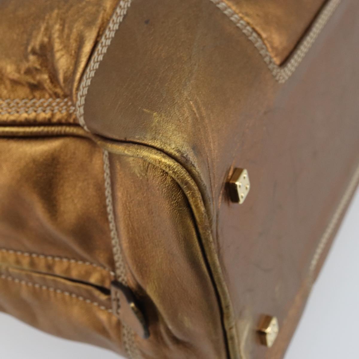 LOEWE Anagram Amazona 36 Hand Bag Leather Gold Tone Auth bs33969