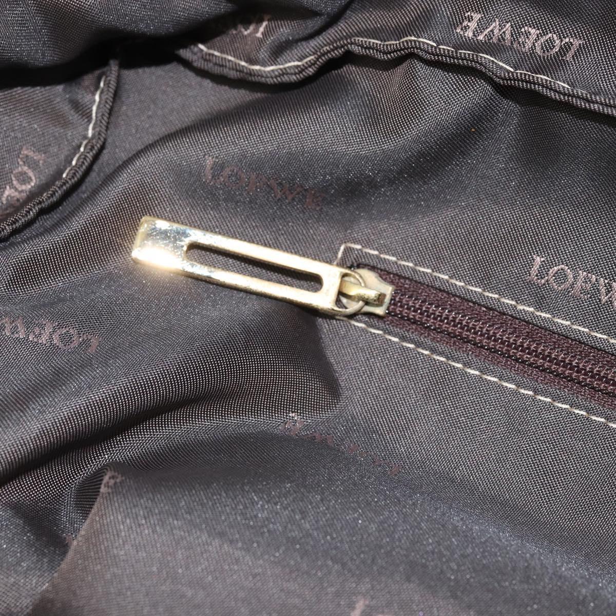 LOEWE Anagram Amazona 36 Hand Bag Leather Gold Tone Auth bs33969