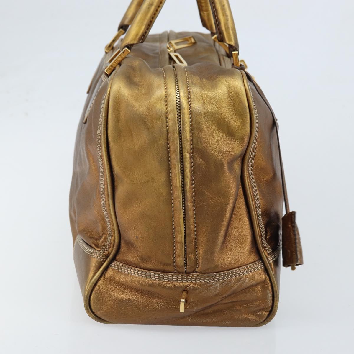 LOEWE Anagram Amazona 36 Hand Bag Leather Gold Tone Auth bs33969
