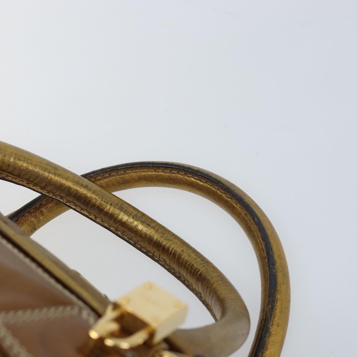 LOEWE Anagram Amazona 36 Hand Bag Leather Gold Tone Auth bs33969