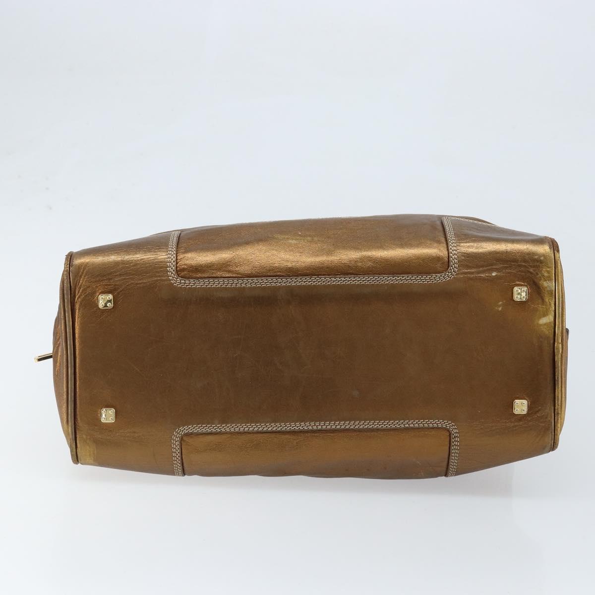LOEWE Anagram Amazona 36 Hand Bag Leather Gold Tone Auth bs33969