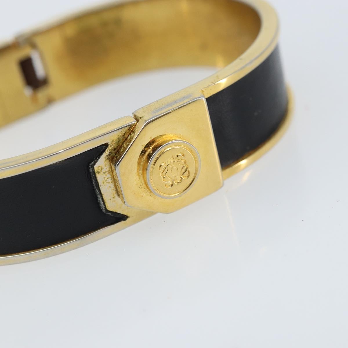 LOEWE Bangle Bracelet metal Black Auth bs33970