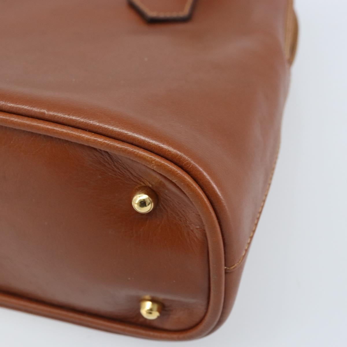 GUCCI Bamboo Hand Bag Leather Brown Gold 000 2058 0290 Auth bs33974