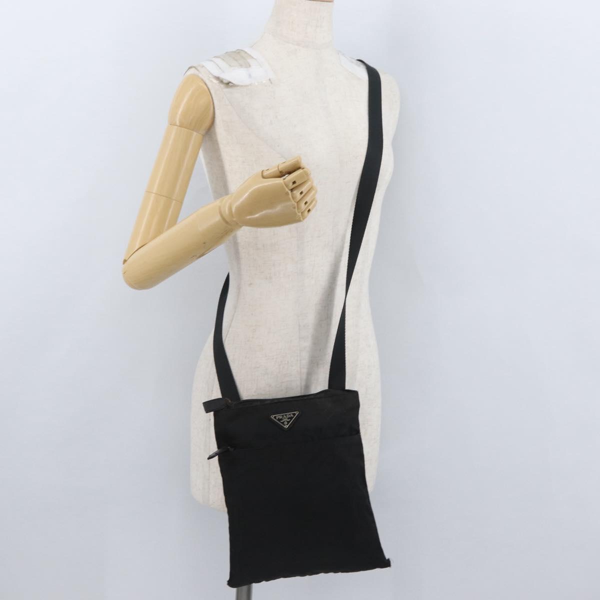 PRADA Shoulder Bag Nylon Black Auth bs33979