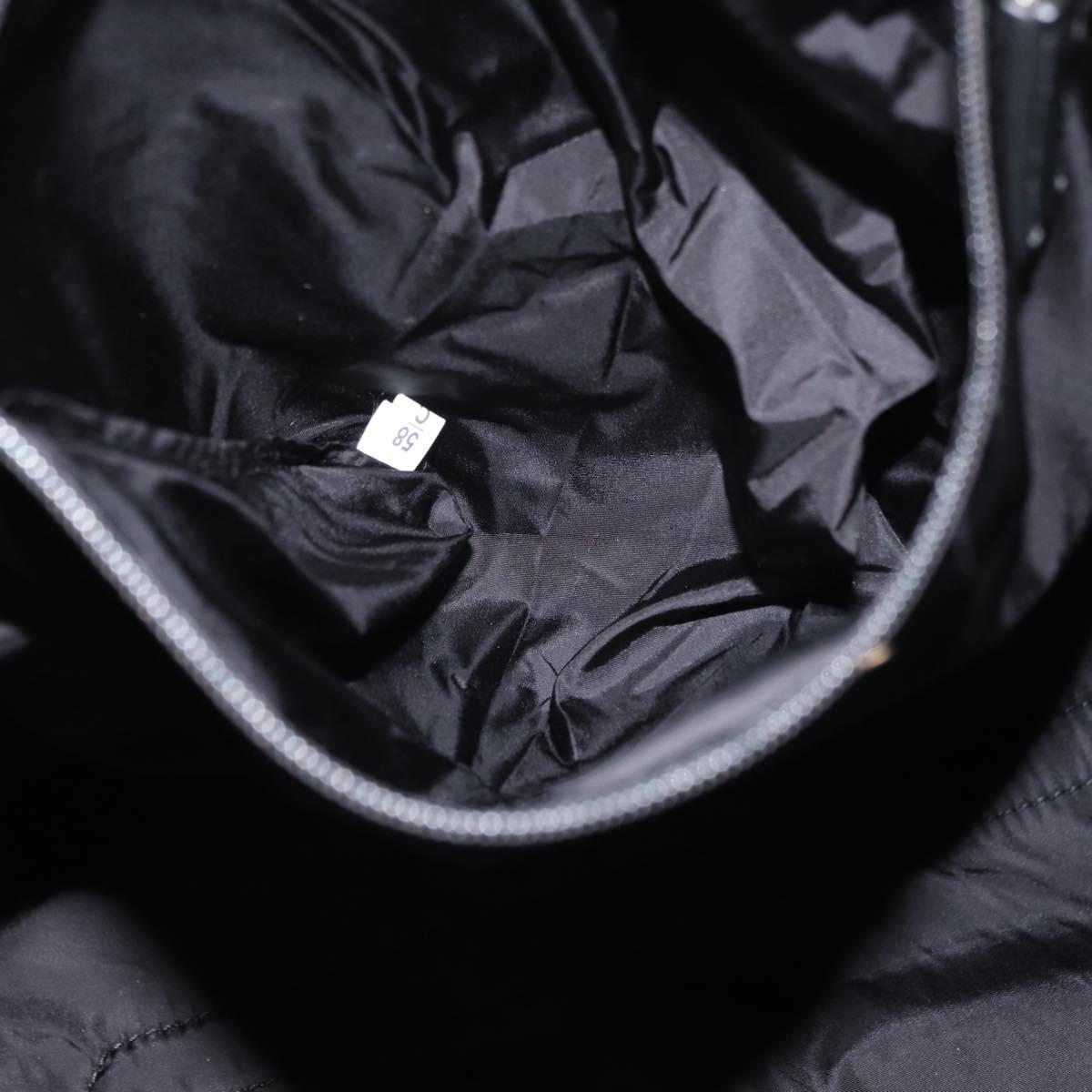 PRADA Hand Bag Nylon Black White Auth bs33981