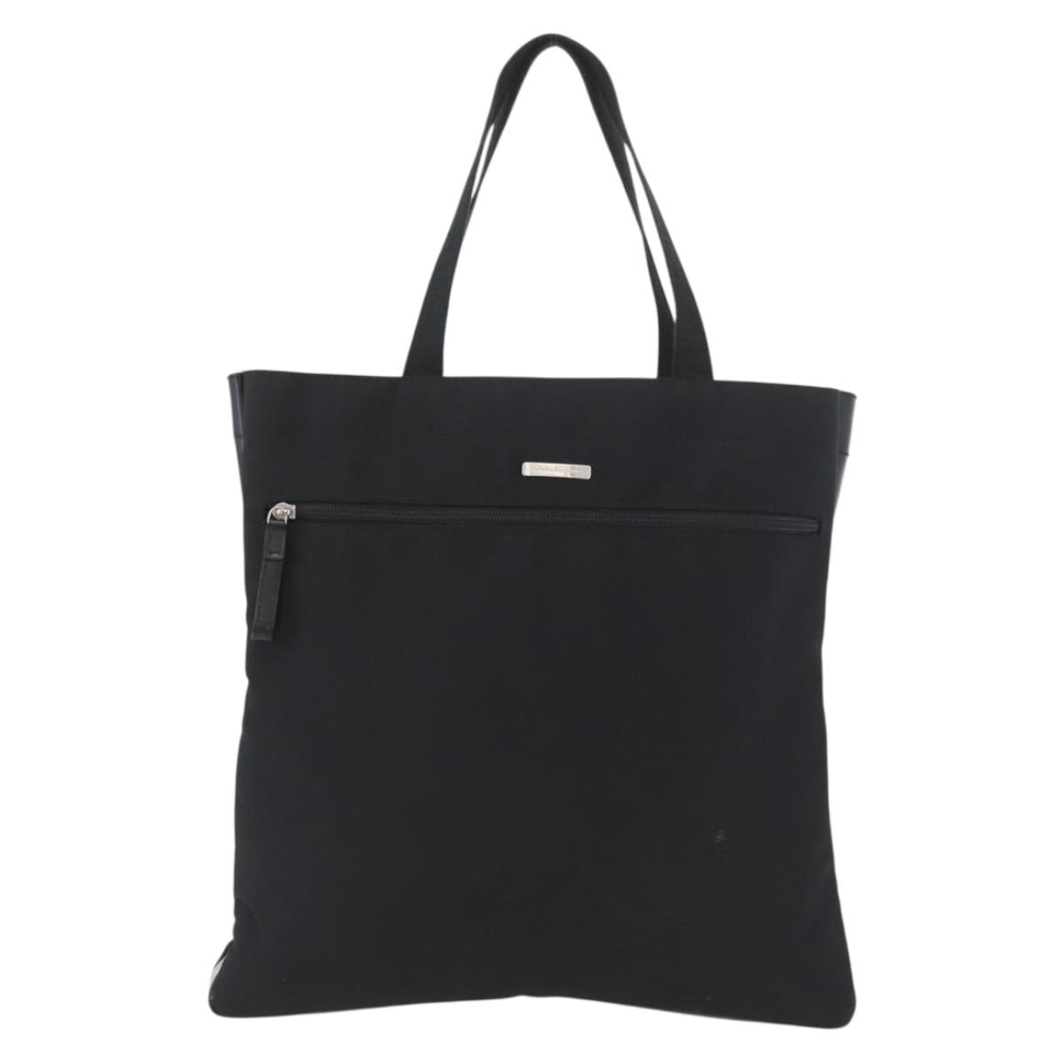 Salvatore Ferragamo Hand Bag Canvas Black Silver Auth bs33983
