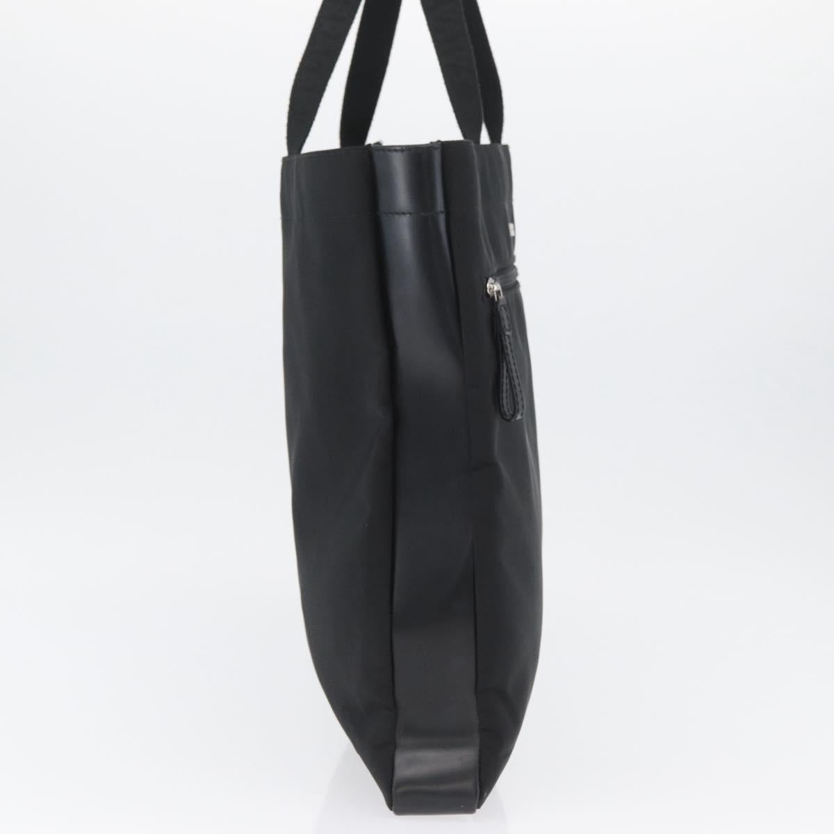 Salvatore Ferragamo Hand Bag Canvas Black Silver Auth bs33983