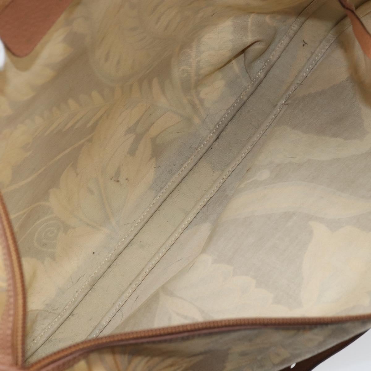 Salvatore Ferragamo Shoulder Bag PVC Canvas Beige Gold Auth bs33984