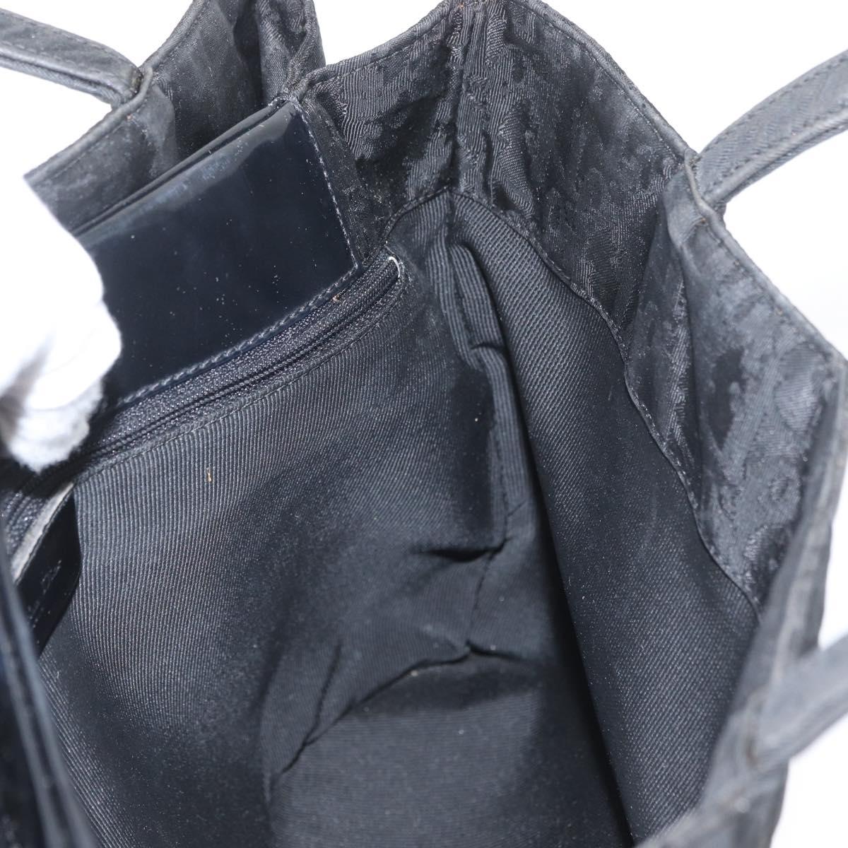 Christian Dior Hand Bag Nylon Black Silver Auth bs33989