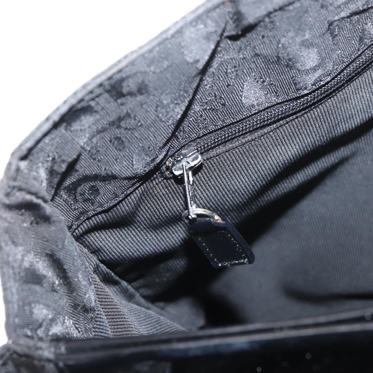 Christian Dior Hand Bag Nylon Black Silver Auth bs33989
