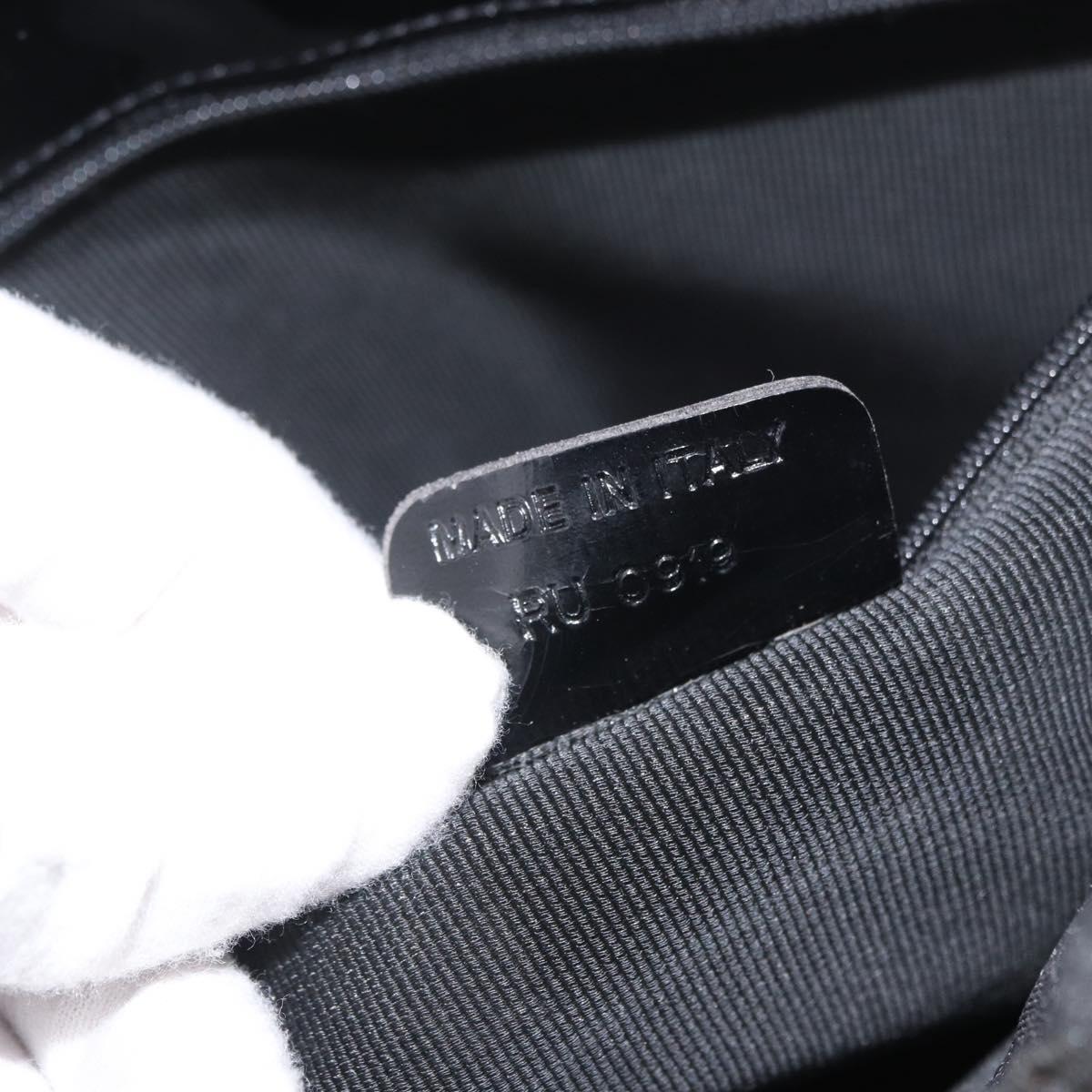 Christian Dior Hand Bag Nylon Black Silver Auth bs33989
