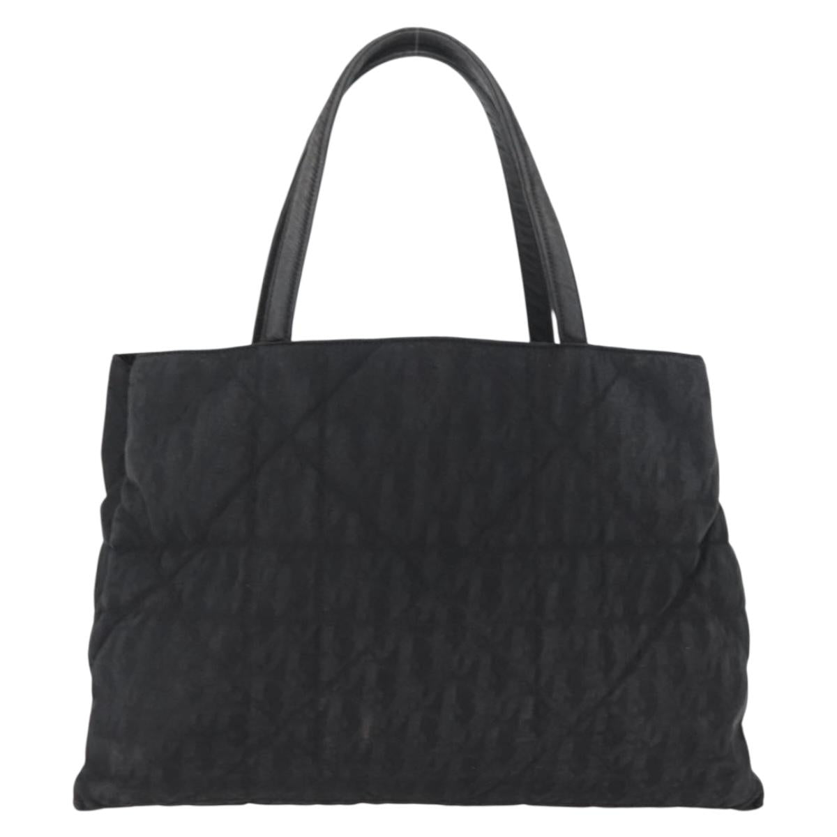 Christian Dior Hand Bag Nylon Black Silver Auth bs33989