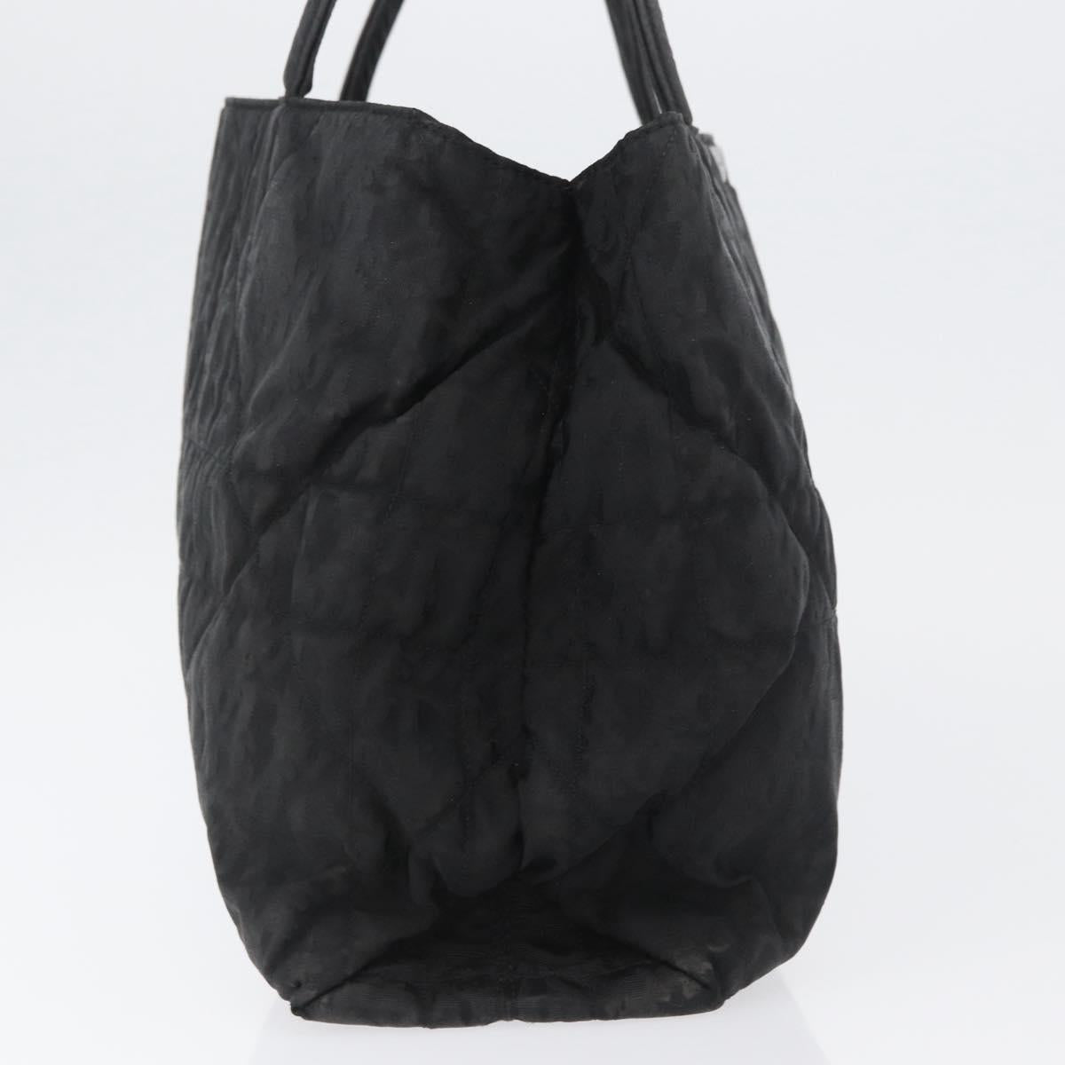 Christian Dior Hand Bag Nylon Black Silver Auth bs33989